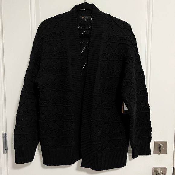 NWT - Frye Women's Oversized Pointelle Knit Open Front Cardigan - Size L - Picture 3 of 9